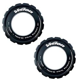 Vision Outer Centre Lock Disc Rotor Lockring, Black, Pair