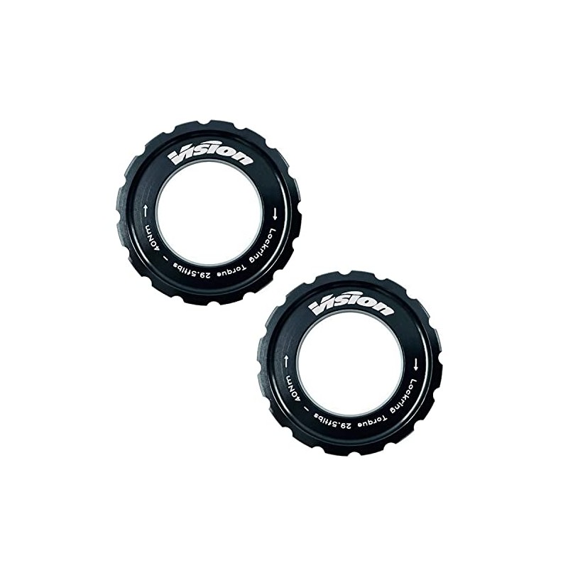Vision Outer Centre Lock Disc Rotor Lockring, Black, Pair