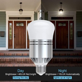 Haofy E26/E27 Bombilla con Sensor de Luz, LED de Presencia Sensor de Movimiento, Focos LED Inteligentes de 12 W, Sensor de Encendido/Apagado Automático, para Porche, Garaje, Jardín, Patio