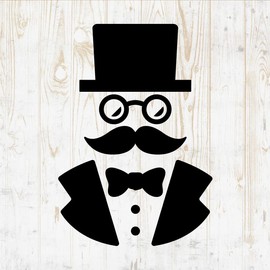 Beard Decals Peel and Stick - Wall Vinyl Decals Stickers - Bearded Man Mustache Barber Barbershop Haircut Hair Stylist Silhouette - Car Window Truck Laptop Tumbler - Salon Shop Room Decor DWSV14048