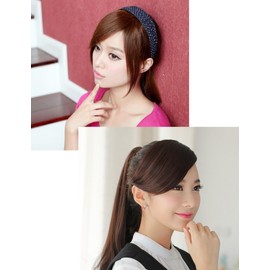 GFun Bangs Wig, Thick, Natural, Full Hand Plant, Partial Wig, Point Wig, Costume, Everyday, Black Brown