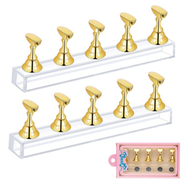 KOLZEMV Set of 2 Nail Stands, Acrylic Nails Art Practice
