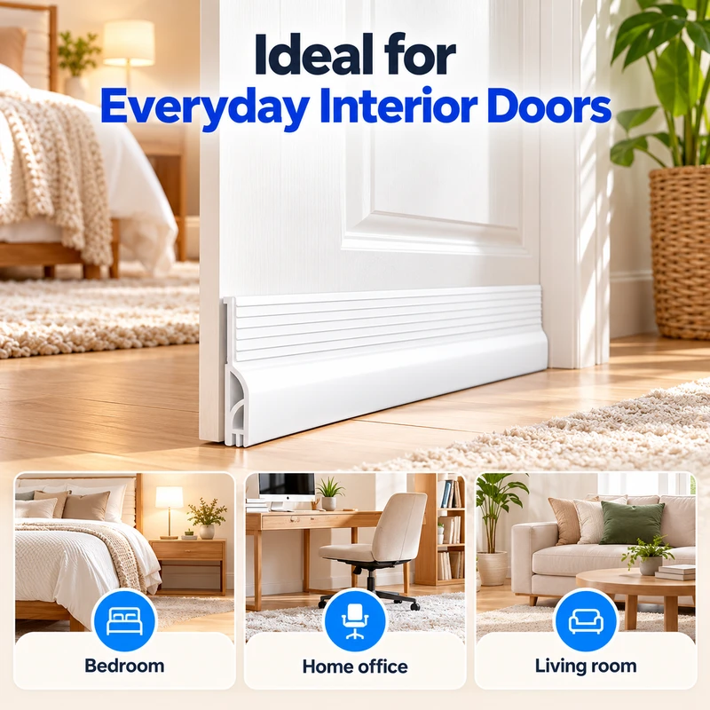 Under Door Draft Stopper for Home Insulation – Flexible Rubber