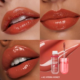 LIP VB Hydrating Lip Gloss Stain - 12HR Glossy Plump & Waterproof Moisture Lock, Non-Sticky Lip Treatment for Dry Lips Revival, Daily Wear & Night Care (Hydra Honey)