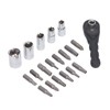 20Pcs Socket Wrench Screwdriver Set Ratchet Bit Tool Box Multifunctional