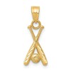 10k Yellow Gold Baseball w/Bats Charm