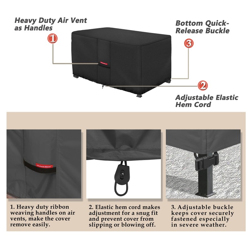 Porch Shield Patio Fire Pit Cover - Waterproof 600D Outdoor