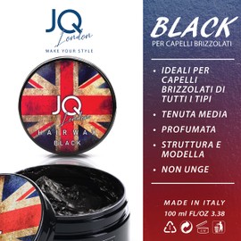 JoyQube Professional Colored Wax, for Men, BLACK Medium hold for all types of graying hair Covering effect Scented Modeling Made in Italy 100ml