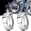 Motorcycle Frenched Lights Ring Kit, 7" Headlight Visor Trim Ring