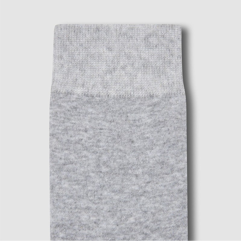 JAJU [JAJU] Men's Mid-Calf Cotton Socks 5-Pack_Melange Grey