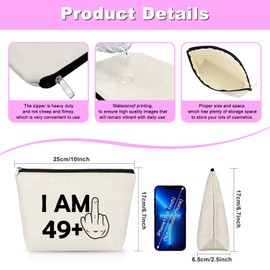 Gfhzdmf 50th Birthday Gifts For Women Makeup Bag Gifts For 50 Year Old Woman Funny Birthday Decorations Cosmetic Bag 50 Year Old Gifts For Her Mom's Auntie Friend Bestie Travel Pouch