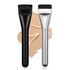 Pincel de Base Plana de 2 Piezas, Cepillo de Máscara Facial, Espátula de Maquillaje, Cepillo Facial para Máscara de Base Líquida, Cepillo de Maquillaje Coreano de Primera Calidad para Mez