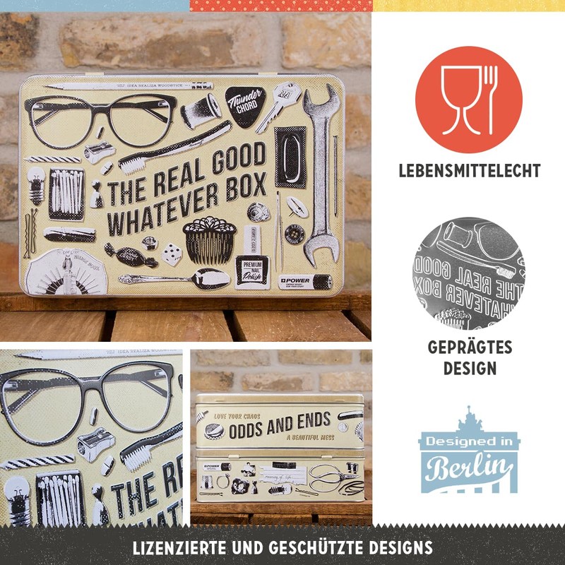 Nostalgic-Art Retro Storage Tin Flat Whatever Odds & Ends Box