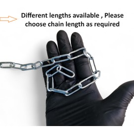 Heavy Duty Galvanised Metal Link Chain Stainless Steel for Bike Lock Padlock Security Gate Fence Gym Weight Lifting Extra Strong Long Length Welded Metal (3MM, 2 Metre)