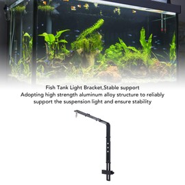 Fish Tank Light, Aquarium Light Range Stand, Adjustable Height Aquarium Light Increase for Hanging Lamp (Black)