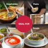 HIC Kitchen Oval Straining Ladle with Spout, 18/8 Stainless Steel,