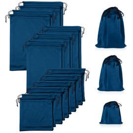 20 Pcs Adult Game Toy Storage Bags Microfiber Drawstring Bags Adjustable Toys Organizer Foldable Ditty Bag Pouch Case for Game Toy Cosmetic, 3 Sizes (Blue)