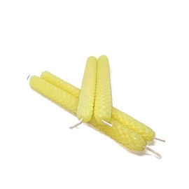 Natural Hand Rolled Eco Friendly Beeswax 8 Inch Taper Candles 2 Pack. Great for Center Piece Dinner Candle or for Prayer