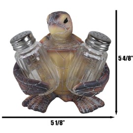 Ebros Sea Turtle Salt and Pepper Shakers 14cm Turtle Animal Reptiles Ocean Kitchen Decor