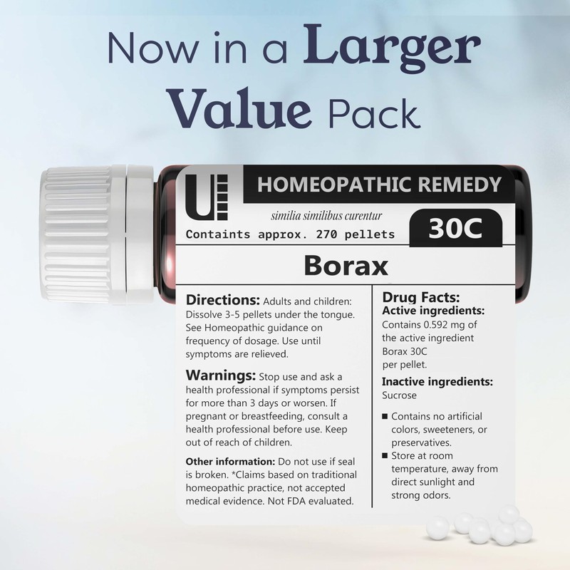 Borax 30C Homeopathic Remedy, 270 Pellets