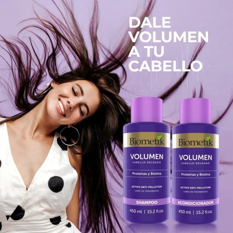 Biometik Acondicionador Volumen Con Proteínas Y Biotina