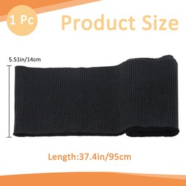 GORGECRAFT Elastic Rib Knit Material Cuffs Waistband Fabric Sewing Accessories Collar Collars Hem Trim Fabric for Cuffs Jacket Neck Trim Edges Garments Black 95 x 14.5 cm