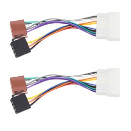 eMagTech 2PCS Radio Adapter Cable Compatible with Honda Accord 1988-1998 Compatible with Honda Civic 1988-1997 Cord Length 12.5cm 16 Pin to ISO Connector