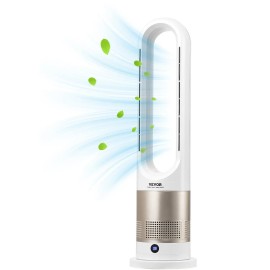 Tower Fan Bladeless 16 Ft/s Velocity Smart 80 Degree Oscillation 8 Speed Quiet Operation Cold Heating Air Model D0100XU69BUSpecification: Cool/Warm Air