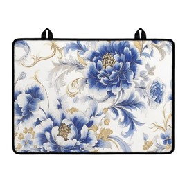 Yorfeemge Peony Stove Top Cover for Electric Stove, Heat Resistant Glass Top Stove Cover Protector with Anti-slip Rubber Backing, Kitchen Dish Drying Mat 29'' x 21''