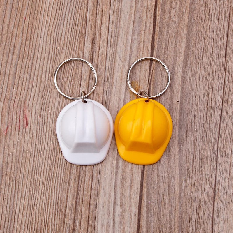 YUYUQUEEN keychain Plastic Safety Helmet Keychain Key Ring 3D Hard