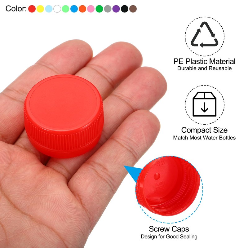 PATIKIL 1.2inch Plastic Bottle Caps for Crafts, 50Pcs Reusable Protection