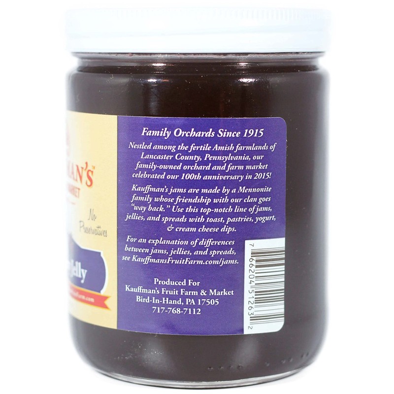 Kauffman Orchards Elderberry Jam, All Natural, No Preservatives, 18 Oz.