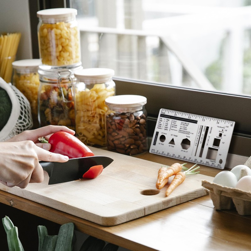 UPTTHOW Culinary Ruler Acrylic Cutting Reference Template Cooking Measurement for