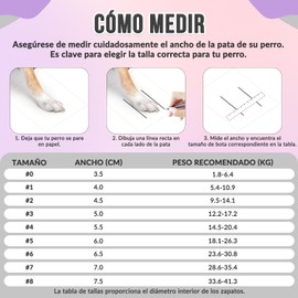 HomeChi Zapatos para Perros Transpirables, con Correas Ajustables y Reflectantes Cómodas Botas de Piso Cálidas Antideslizantes, para Perros Pequeños, Medianos y Grandes，Púrpura Rosado(Tamaño 2)
