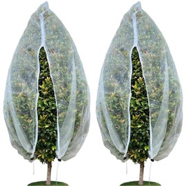 Fruit Tree Netting Cover 5.91x5.91 Ft Garden Netting Pest Barrier with Zipper Drawstring Bird Net Mesh Netting Protection for Vegetables Fruits Tomato Protective Covers Bugs Insects Pest Bag 2 Pack