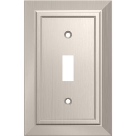 Franklin Brass Classic Architecture (1-Pack) Decorative Light Switch Cover Wall Plates Brushed Nickel 1-Gang Wall Plate Toggle Plate Guards Electrical Outlet Guard W35217-SN-C