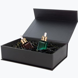 WELANE Crinkle Cut Paper, 100g Black and Gold Shreds Raffia Decorative Craft Paper for Gift Wrapping, Gift Box Filler