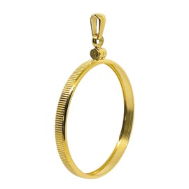 14k Gold Stainless Steel Coin Bezel for 38mm Silver Dollars, Morgan, Peace, Ike