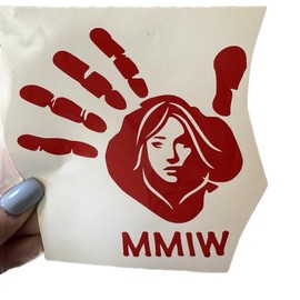 MMIW Indigenous Woman Stolen Red Hand Silhouette Decal/Sticker for Car Truck SUV Home Decor Cell Phone Laptop Accessories - Size: 3”