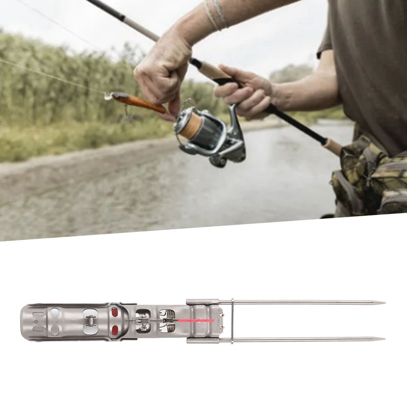 Portable Fishing Rod Bracket Practical Dual Spring Fishing Pole Metal