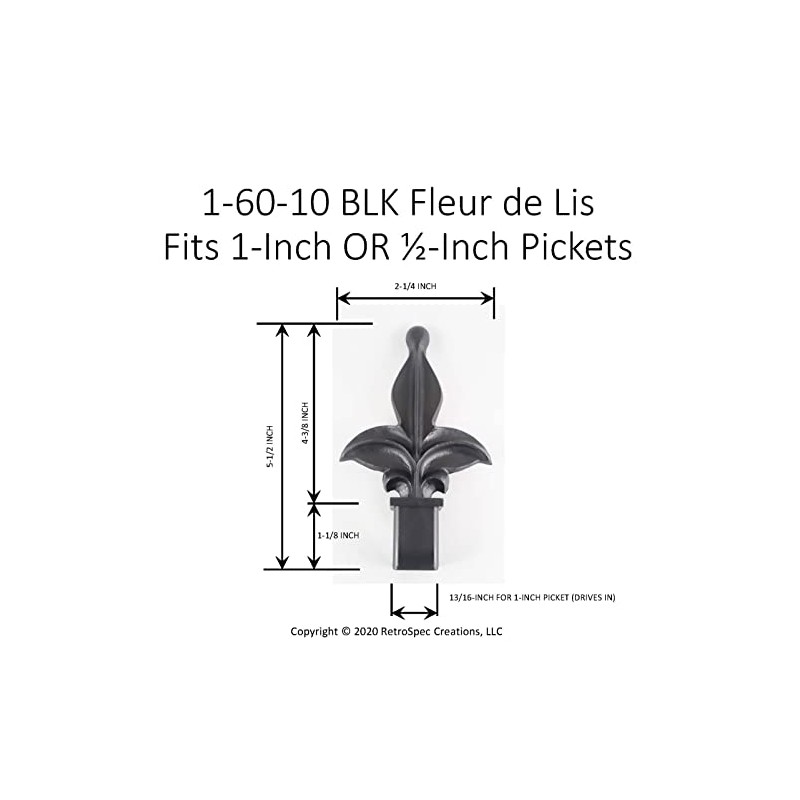 Retrospec Creations 25 Each for (1/2 OR 1-INCH) Plastic Iron