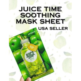 Peripera Juice Time Apple Korean Vitalizing Skin-Soothing Mask Sheet - 4 Pack
