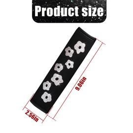 Sandfren 2PCS Bling Car Seat Belt Covers, Vehicle Safety Belt Shoulder Neck Pad, Automotive Interior Seatbelt Cushion Protector Decoration Accessories for Women, Universal Fit (Silver)