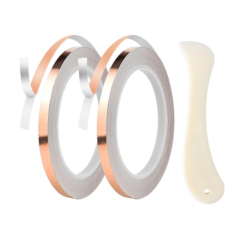 ARTIMUSES 7/32 Inch Silver Backed Copper Foil Tape for Stained