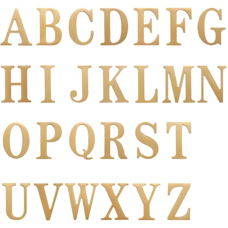4.5CM Self Adhesive Solid Brass Letters Wall sticker Gold English