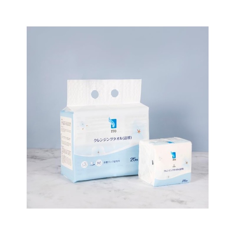 ITO Cleansing Towel, Box, Refill, Wet and Dry Use, Facial