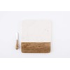Mud Pie Marble and Wood Serving Board and Spreader, White
