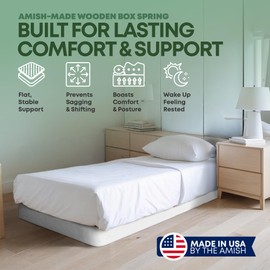 Greaton, Unassembled Twin Bed – 4.5-Inch Wood Box Spring Only – Amish Made in USA – Quiet Noise-Free Replacement Mattress Foundation – Packed Flat, Easy Assembly (White)