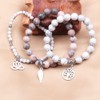UEUC Tree of Life Yoga Healing Stone Bracelets,Multilayer Lotus Chakra