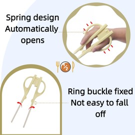UKYCEORA Tremors Elderly Assistance Products,Spoon/Fork/chopstick Three Piece Set,Handicap Accessories for Daily Living,Adaptive Equipment with Purple Handle Belt,Aids for Living,Eating Utensils Sets.